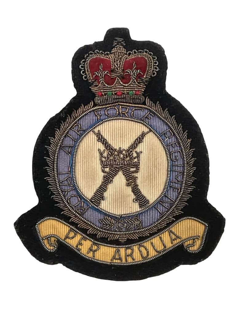 British RAF Regiment Bullion Wire Blazer Crest British RAF Regiment Bullion Wire Blazer Crest