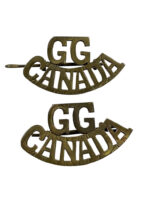 WW1 Canadian CEF 245th Battalion Grenadier Guards of Canada Shoulder Titles Insignia Pair