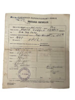 WW1 Princess Patricia's Canadian Light Infantry  PPCLI Discharge Certificate