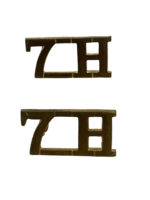 WW2 British Queen's Own 7th Hussars Shoulder Titles Insignia Pair