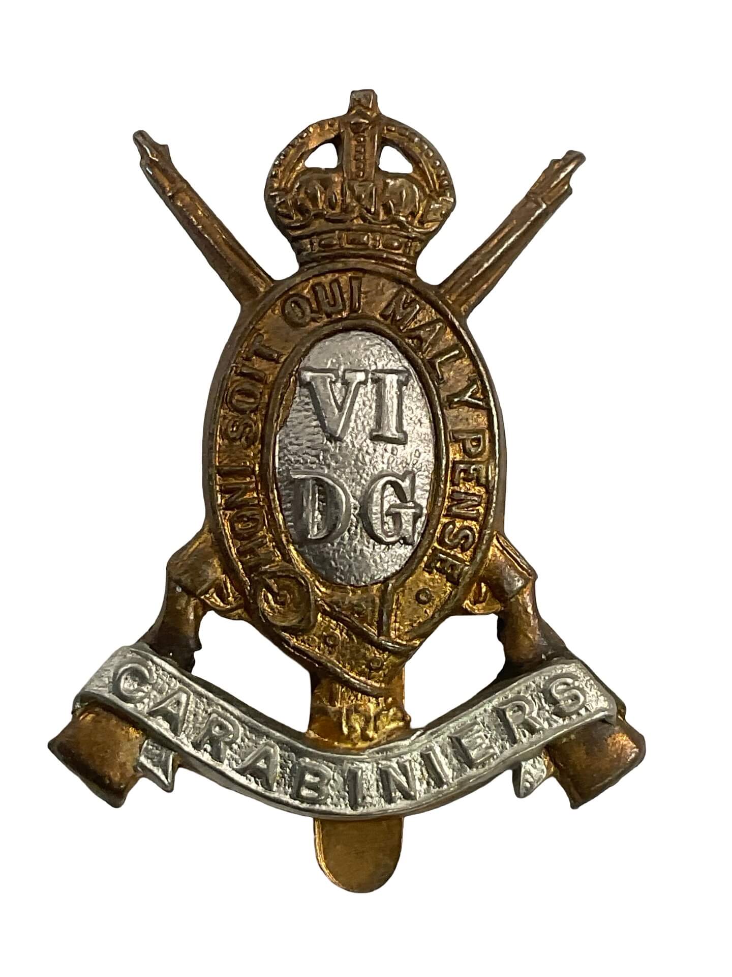 WW2 British 6th Dragoon Guards Carabiniers Cap Badge WW2 British 6th Dragoon Guards Carabiniers Cap Badge