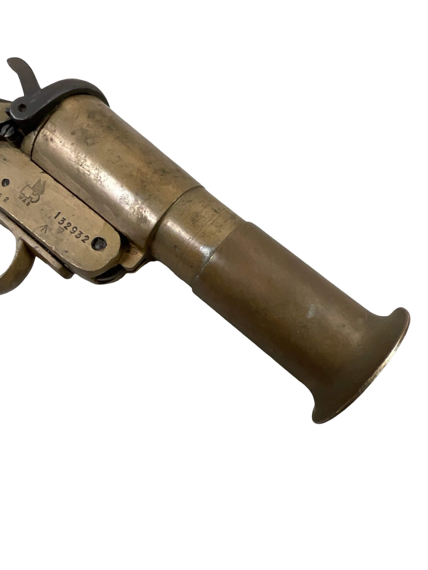 WW1 British Webley and Scott Brass Flare Pistol Dated 1918 ANTIQUE NO PERMIT REQUIRED WW1 British Webley and Scott Brass Flare Pistol Dated 1918 ANTIQUE NO PERMIT REQUIRED
