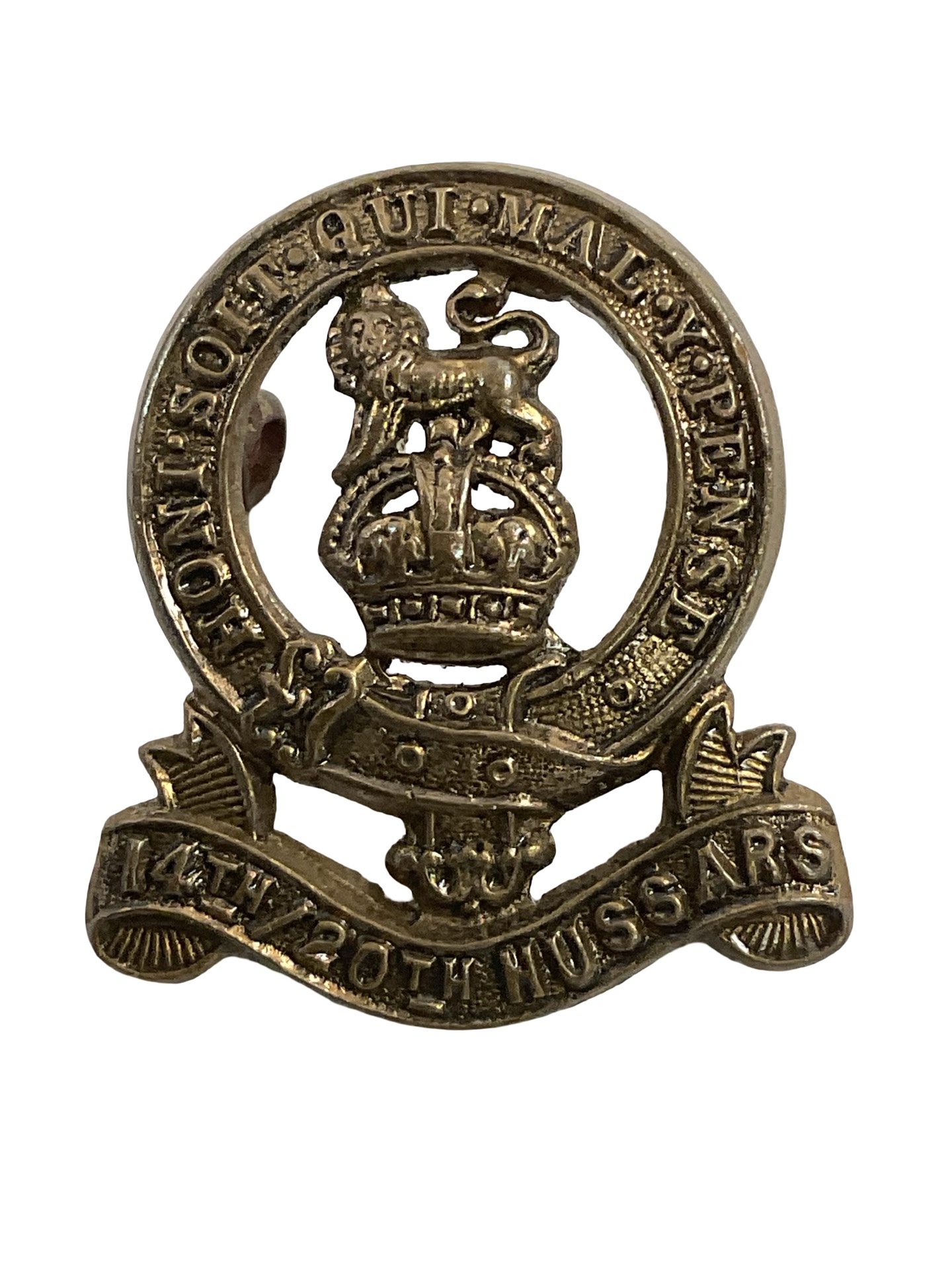 WW1 British BEF 14th/20th Hussars Collar Insignia Single WW1 British BEF 14th/20th Hussars Collar Insignia Single