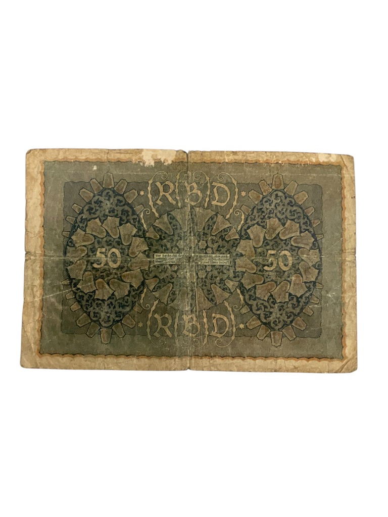 WW1 Imperial German 50 Mark Reichs Banknote Dated 1919 WW1 Imperial German 50 Mark Reichs Banknote Dated 1919