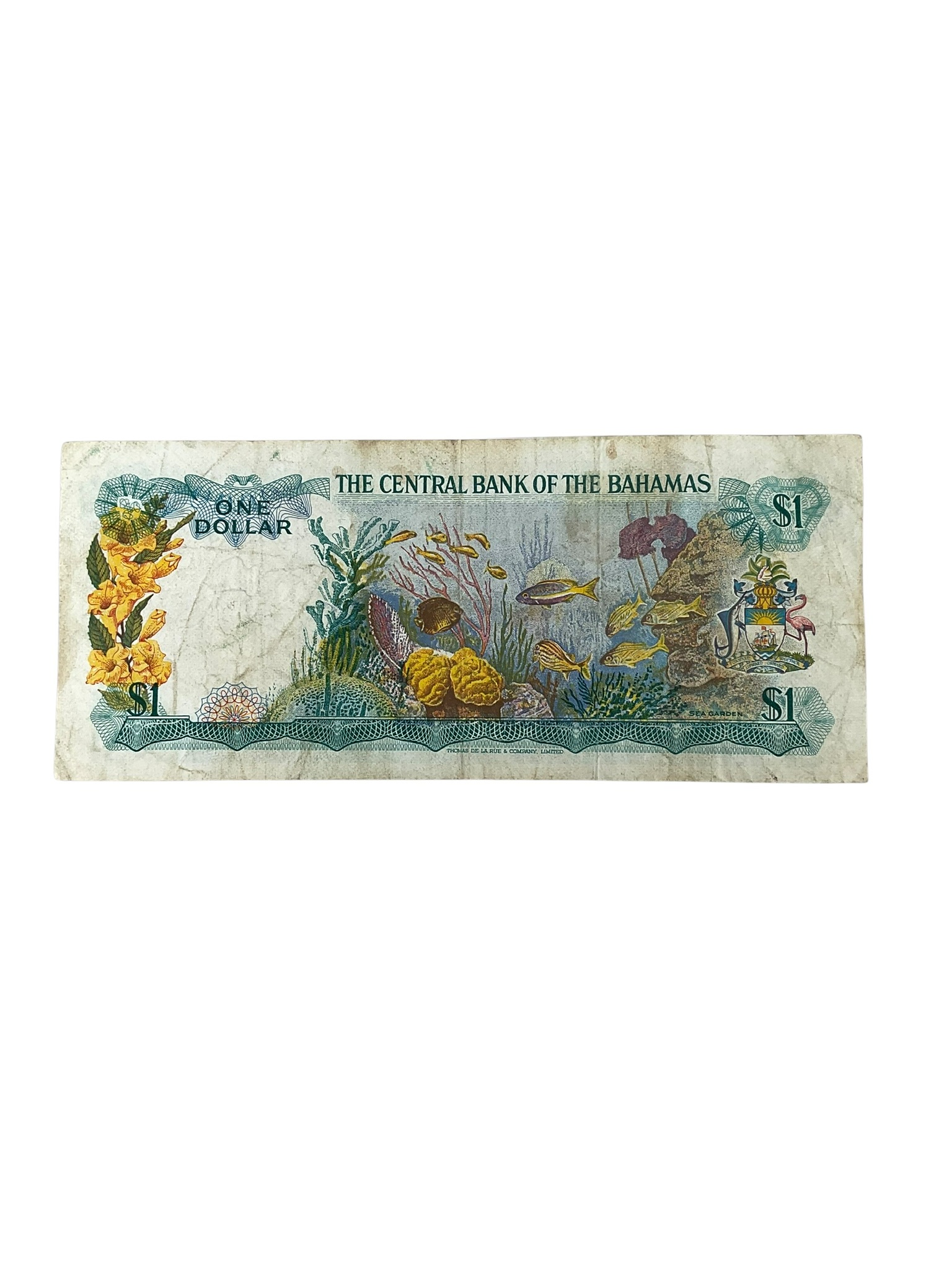 Bahamas 1 Dollar Banknote Dated 1974 Bahamas 1 Dollar Banknote Dated 1974