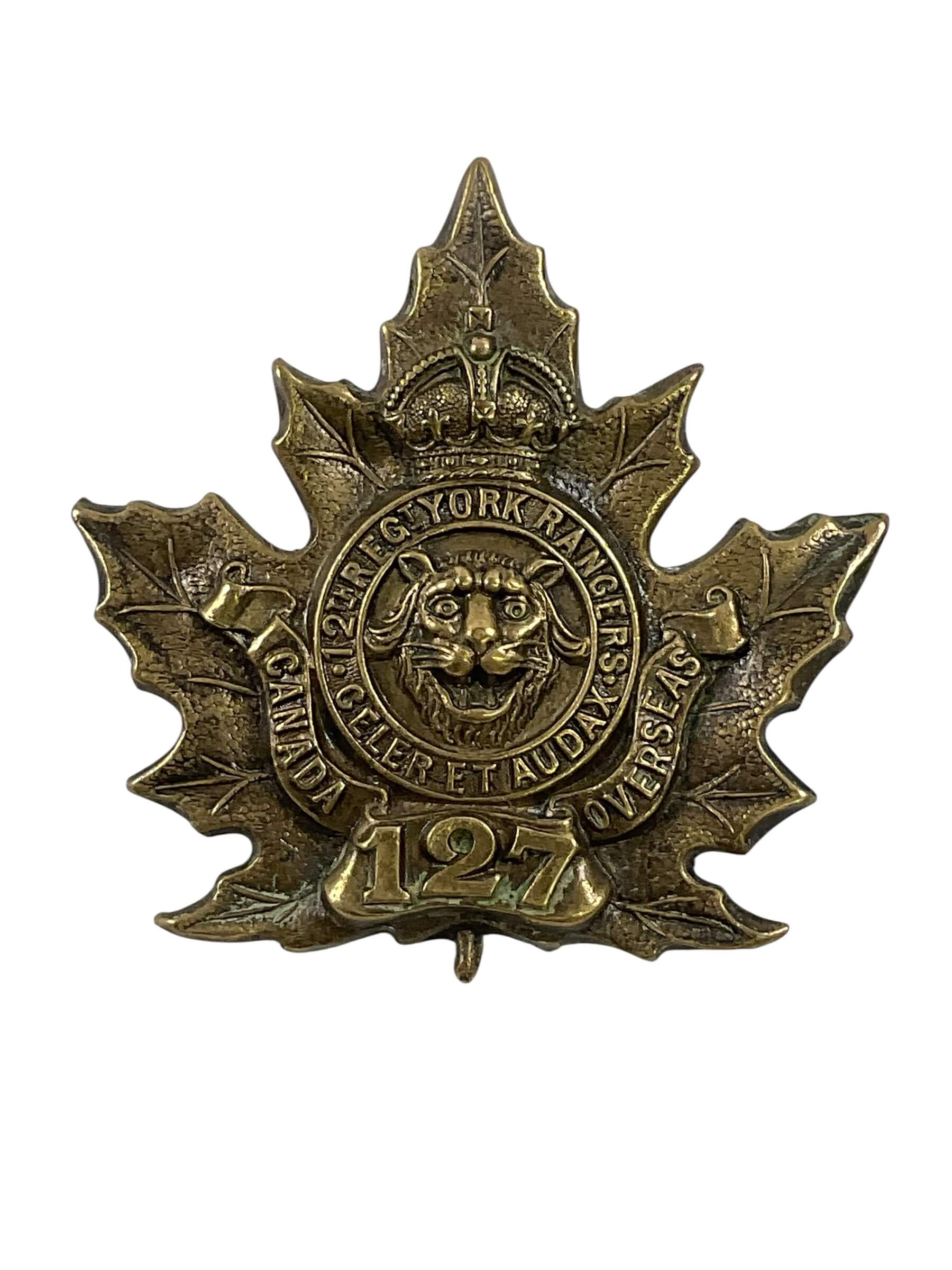 WW1 Canadian CEF 127th Battalion Cap Badge WW1 Canadian CEF 127th Battalion Cap Badge