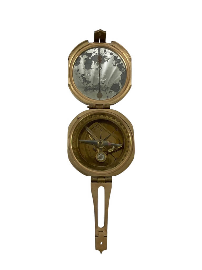WW2 British Brass Surveyor's Compass Broad Arrowed Dated 1941 WW2 British Brass Surveyor's Compass Broad Arrowed Dated 1941