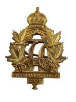 WW1 Canadian CEF 77th Battalion Collar Insignia Single