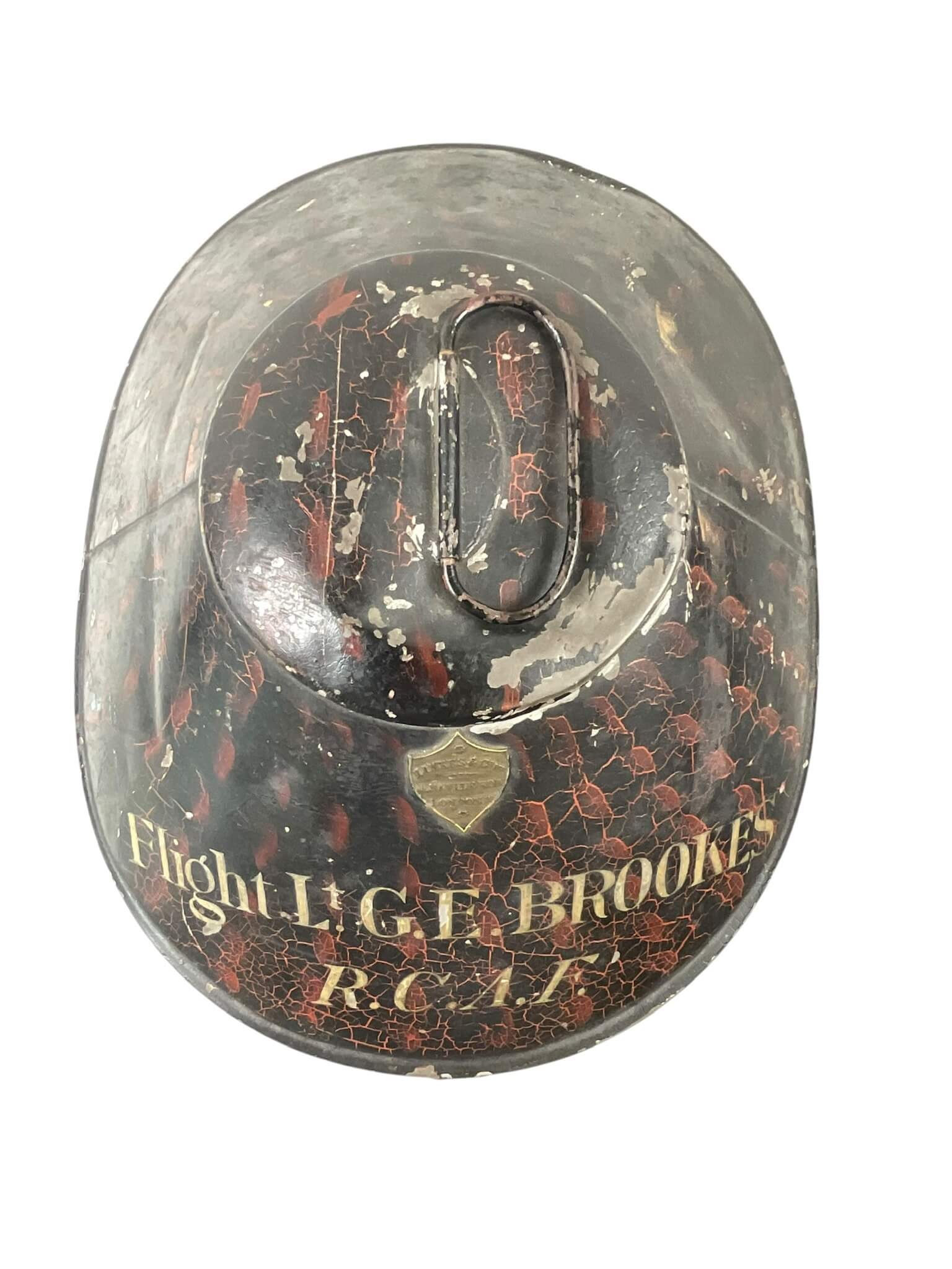 WW2 Canadian RCAF Japaned Pith Helmet Tin Named AVM G.E. Brookes WW2 Canadian RCAF Japaned Pith Helmet Tin Named AVM G.E. Brookes