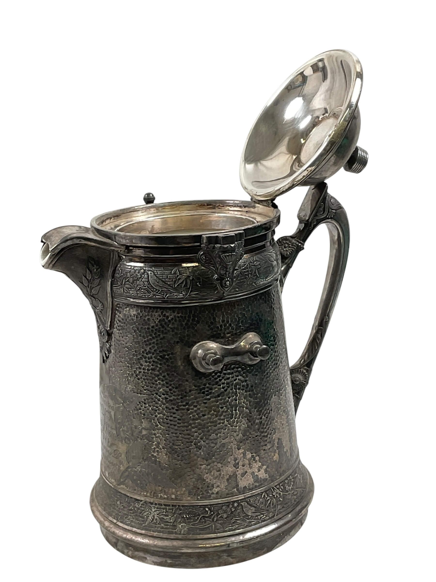 US Company D Second Corps Cadets M.V.M Silver Plated Inscribed Water Pitcher Maker Reed & Barton US Company D Second Corps Cadets M.V.M Silver Plated Inscribed Water Pitcher Maker Reed & Barton
