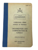 Canadian Army Manual of Training Organization and Administration in Canada Used Softcover Reference Book