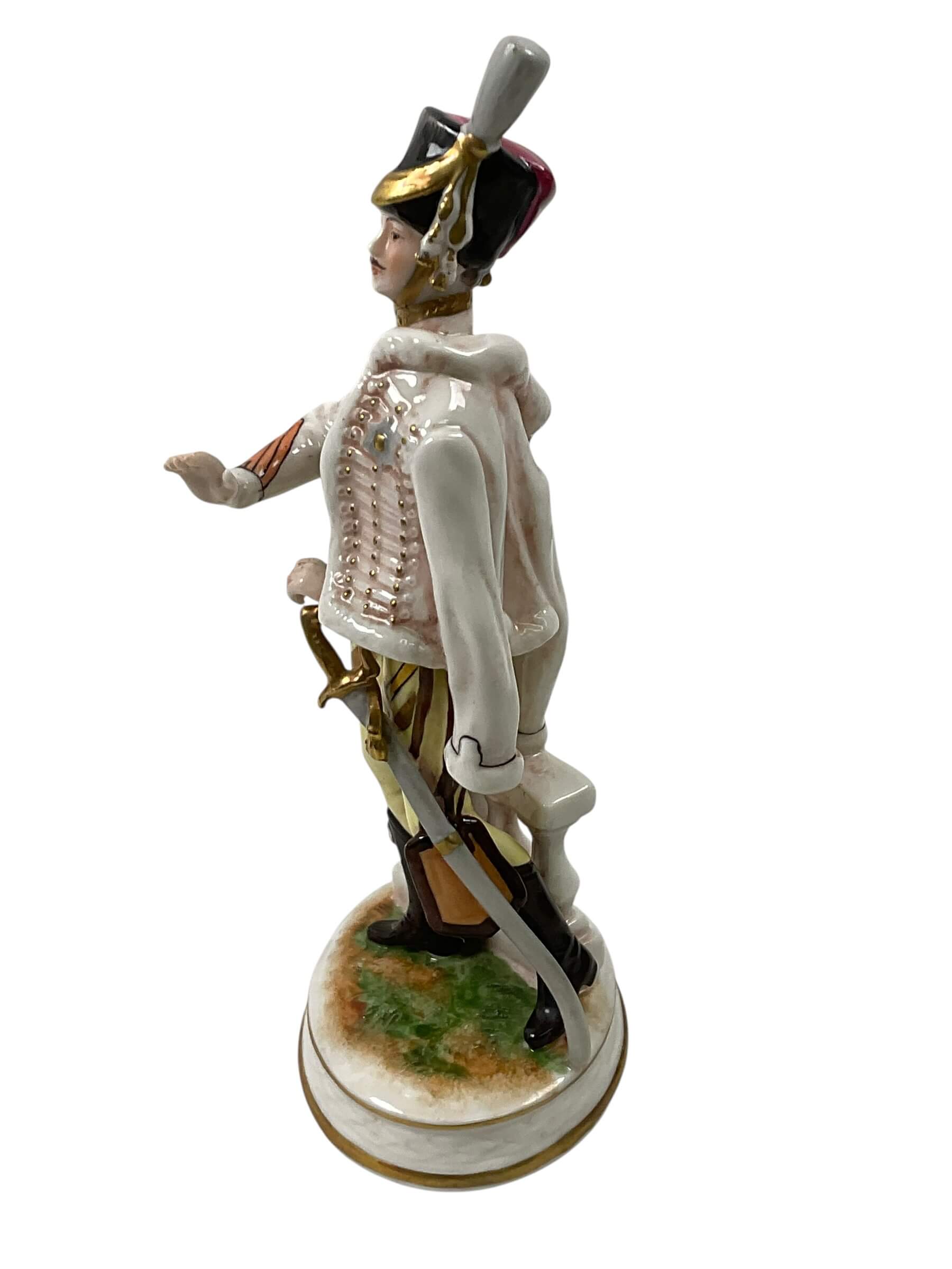 French Napoleonic Hussar 1950's East German Rudolf Kammer Porcelain Figure 9" Tall French Napoleonic Hussar 1950's East German Rudolf Kammer Porcelain Figure 9" Tall