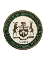Canadian Ministry of the Solicitor General and Correctional Services Ontario Door Plaque 3 1/2" Canadian Ministry of the Solicitor General and Correctional Services Ontario Door Plaque 3 1/2"