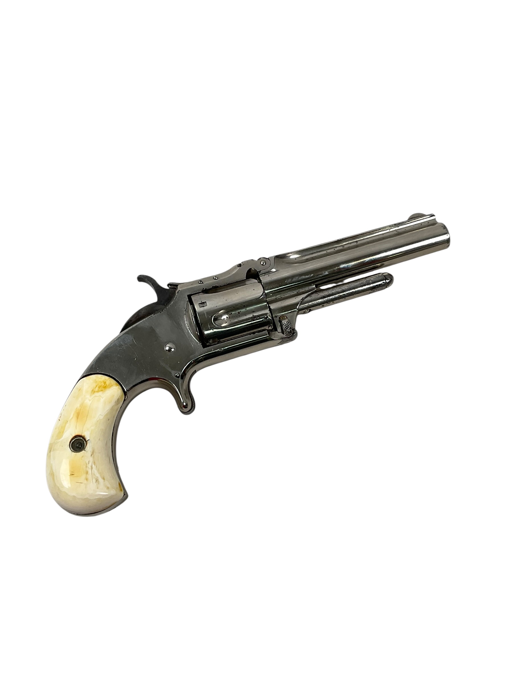 Smith and Wesson 1 1/2 5-Shot Revolver .32 Rimfire Nickeled Ivory Grips 2nd Model ANTIQUE NO PERMIT REQUIRED Smith and Wesson 1 1/2 5-Shot Revolver .32 Rimfire Nickeled Ivory Grips 2nd Model ANTIQUE NO PERMIT REQUIRED