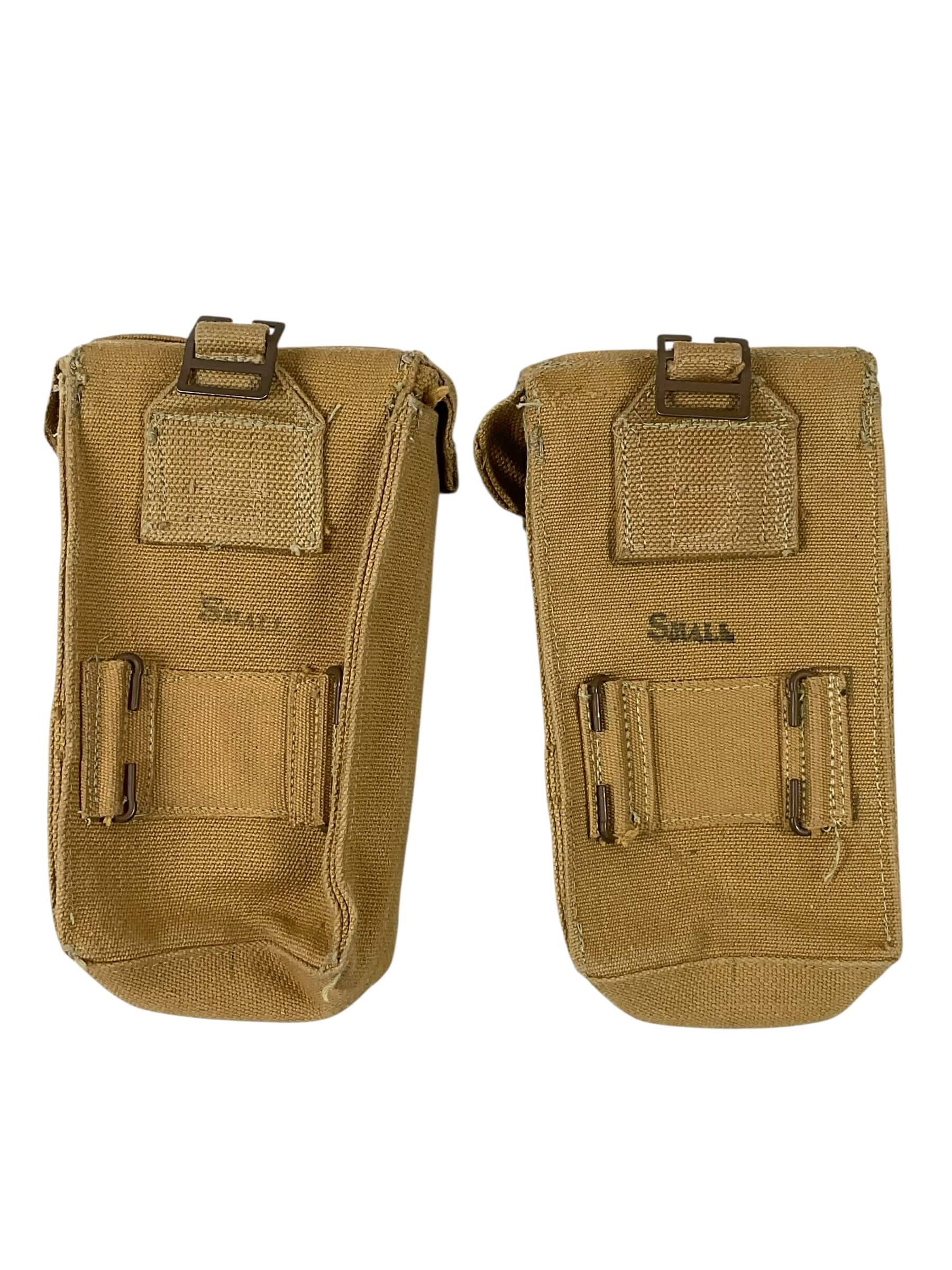 WW2 Canadian Army P37 Small Basic Pouches C Broad Arrowed Pair WW2 Canadian Army P37 Small Basic Pouches C Broad Arrowed Pair