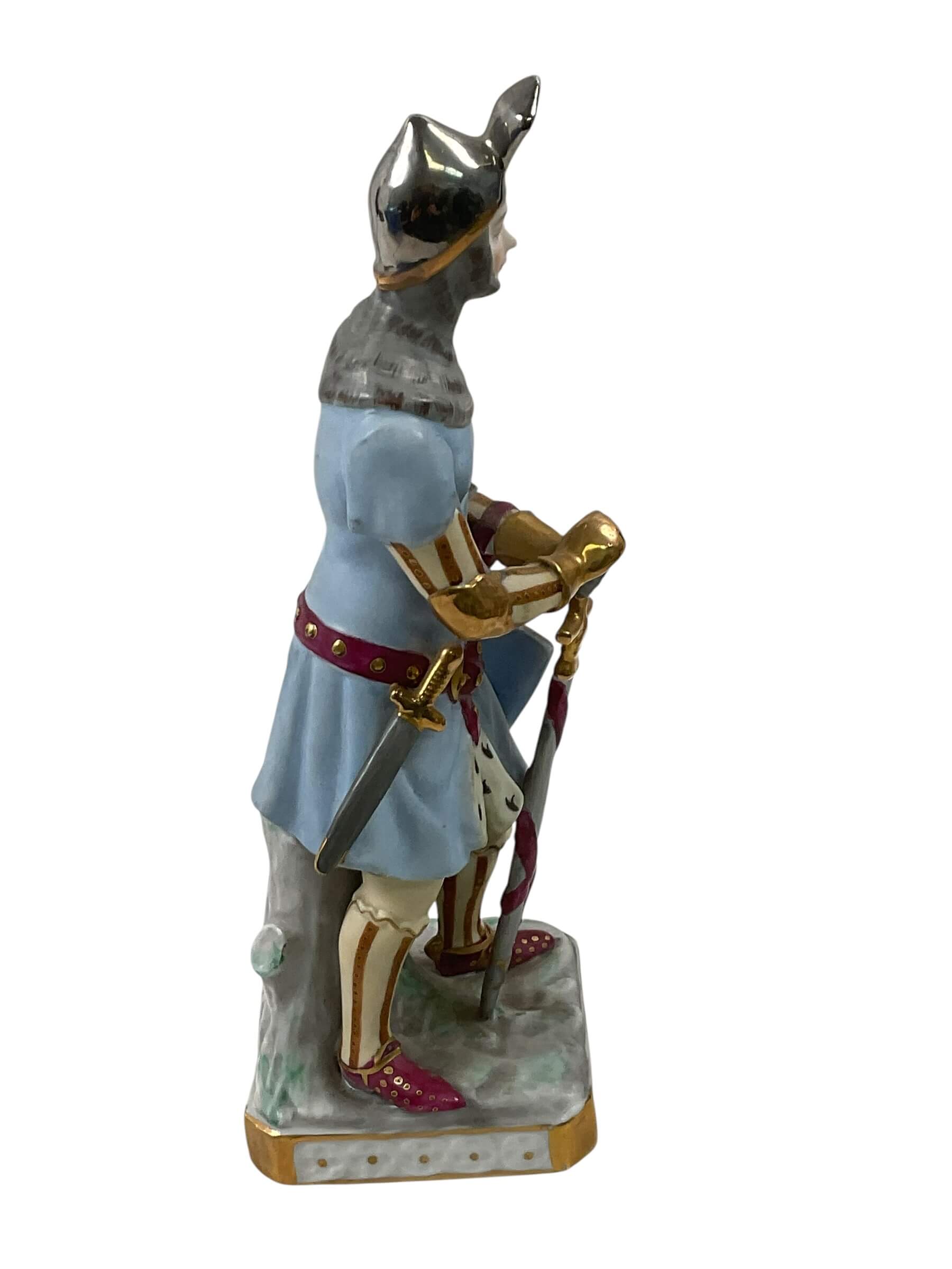 Sitzendorf Porcelain Knight 1890 9" Tall Sitzendorf Porcelain Knight 1890 9" Tall