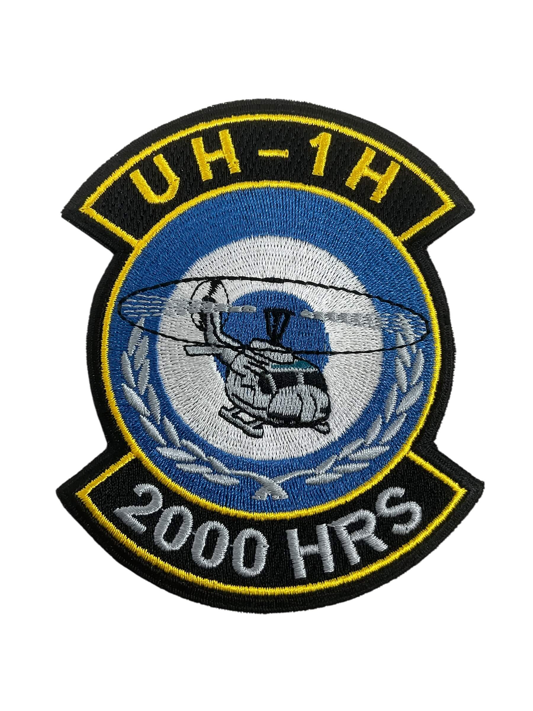 Greek Hellenic Army Aviation UH-1H 2000 Flight Hours Helicopter Patch Greek Hellenic Army Aviation UH-1H 2000 Flight Hours Helicopter Patch