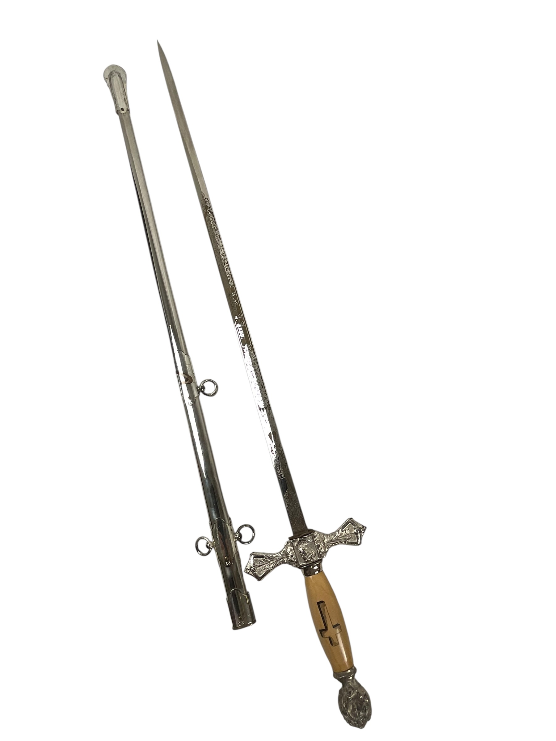 Masonic Knights Templar Sword With Scabbard Masonic Knights Templar Sword With Scabbard