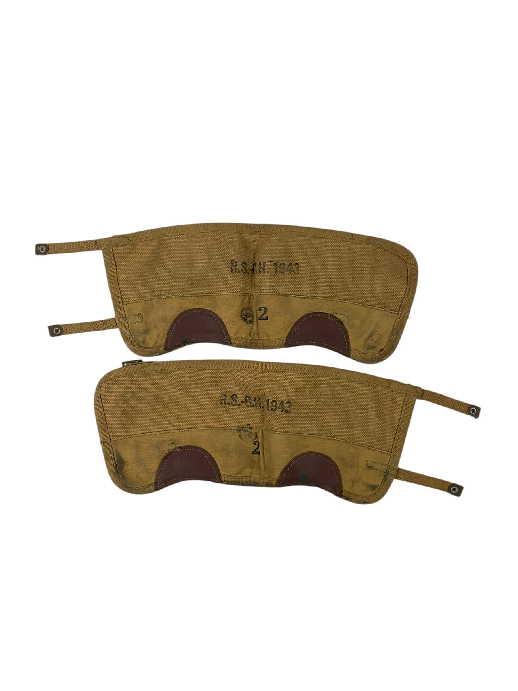 WW2 Canadian Army Gaiters Dated 1943 Size 2 C Broad Arrowed WW2 Canadian Army Gaiters Dated 1943 Size 2 C Broad Arrowed