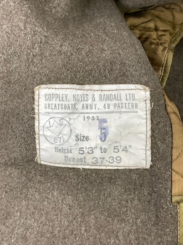 Canadian Army Korean War Greatcoat Dated 1951 Size 5 Canadian Army Korean War Greatcoat Dated 1951 Size 5
