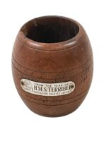 WW1 British RN H.M.S. Terrible Teak Pen Holder