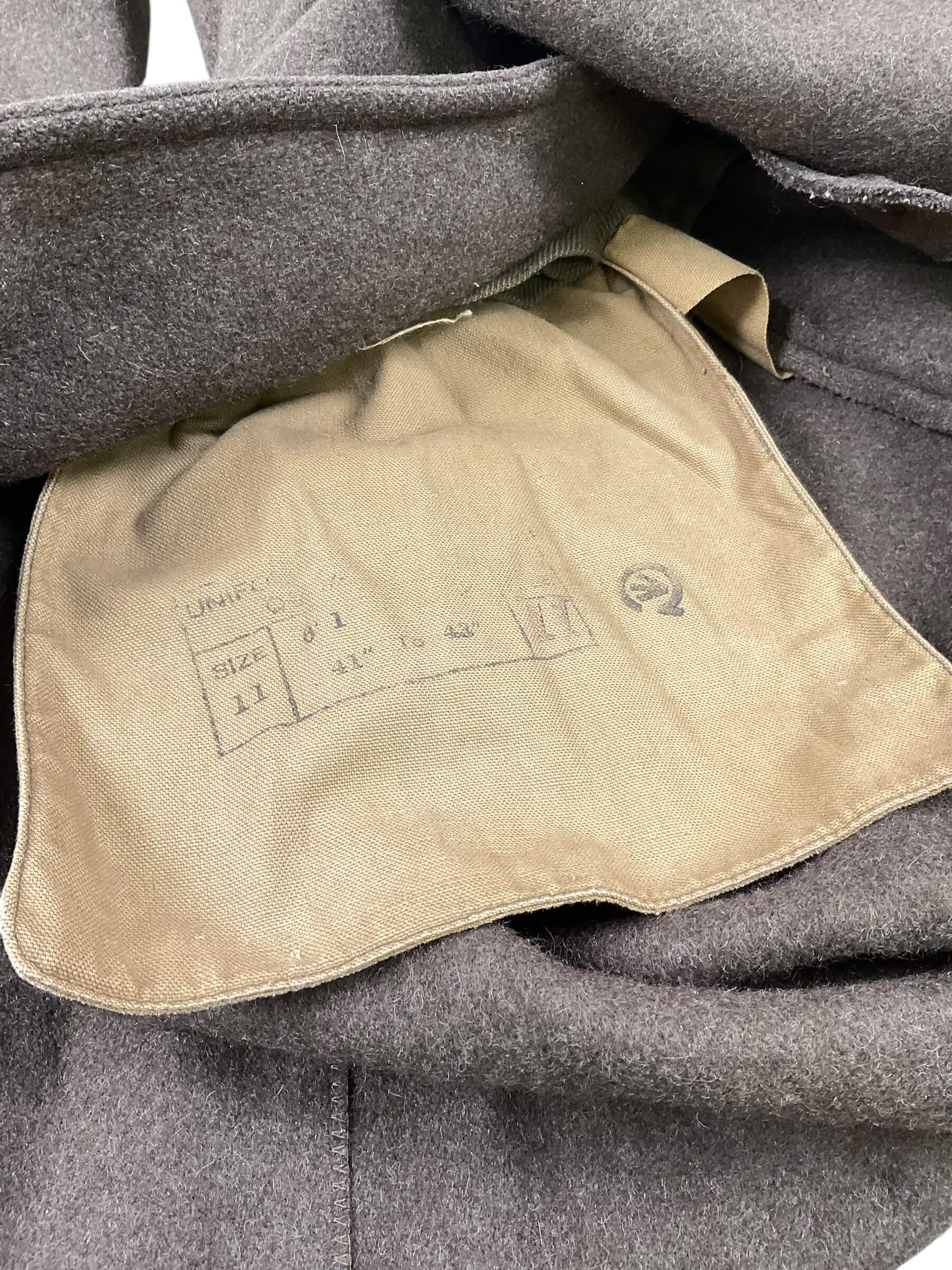 WW2 Canadian Artillery Greatcoat Dated 1942 Size 11 WW2 Canadian Artillery Greatcoat Dated 1942 Size 11