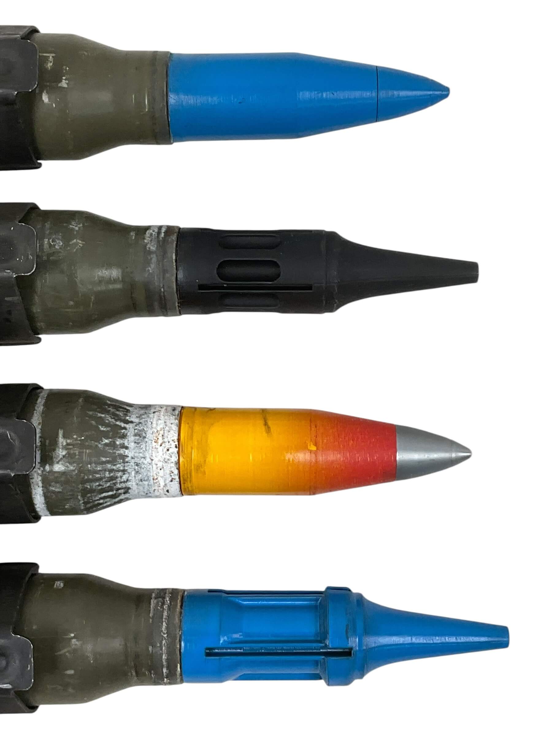 Canadian Forces 25mm LAV Rounds With 3D Printed Heads X 4 INERT Canadian Forces 25mm LAV Rounds With 3D Printed Heads X 4 INERT