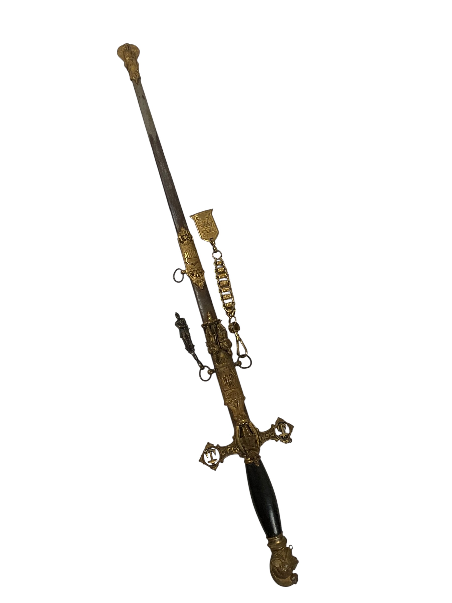 US Masonic Ancient Order of United Workmen Sword With Scabbard US Masonic Ancient Order of United Workmen Sword With Scabbard