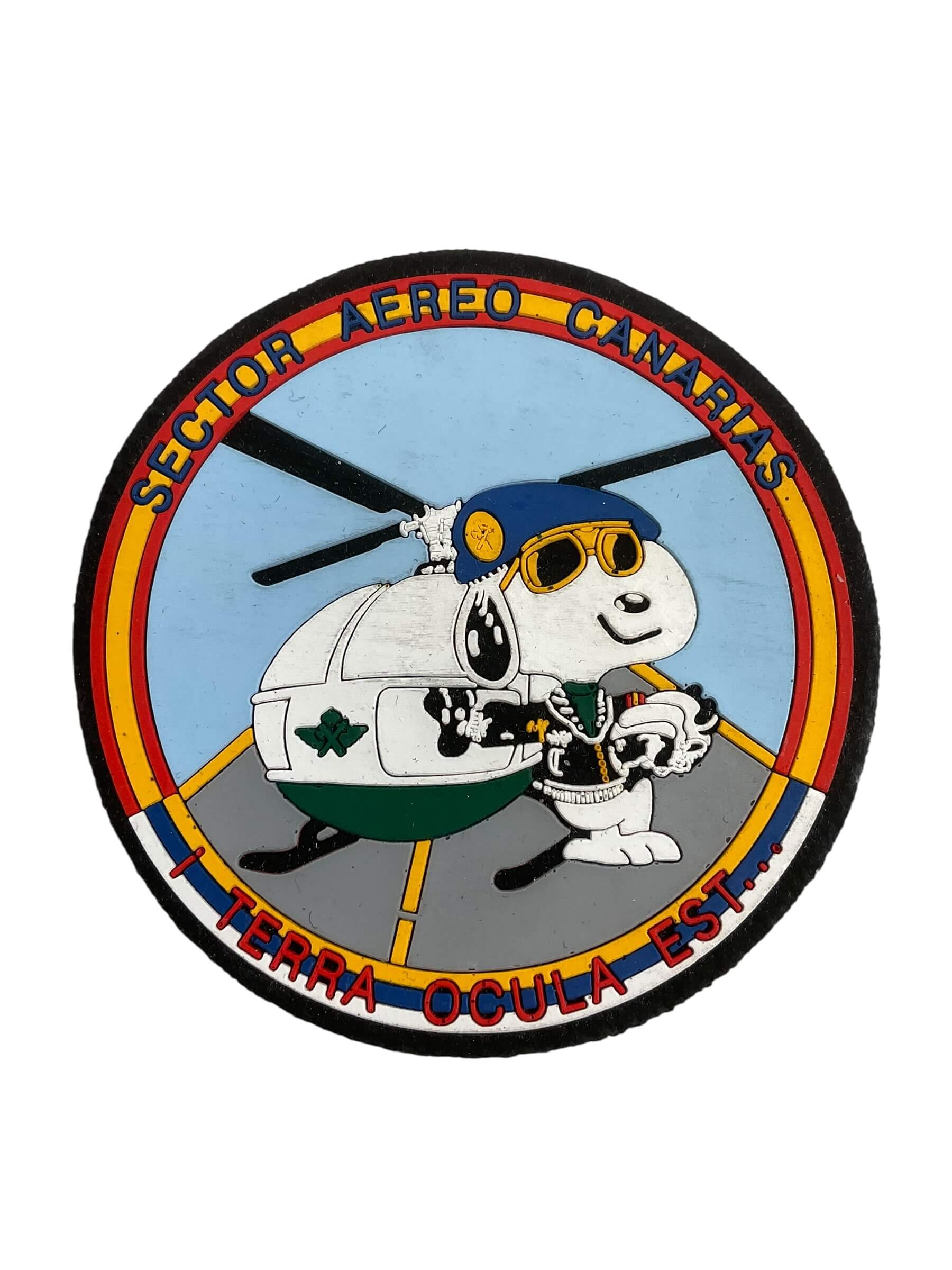 Spanish Air Force Canary Islands Air Sector Snoopy Helicopter Patch Spanish Air Force Canary Islands Air Sector Snoopy Helicopter Patch