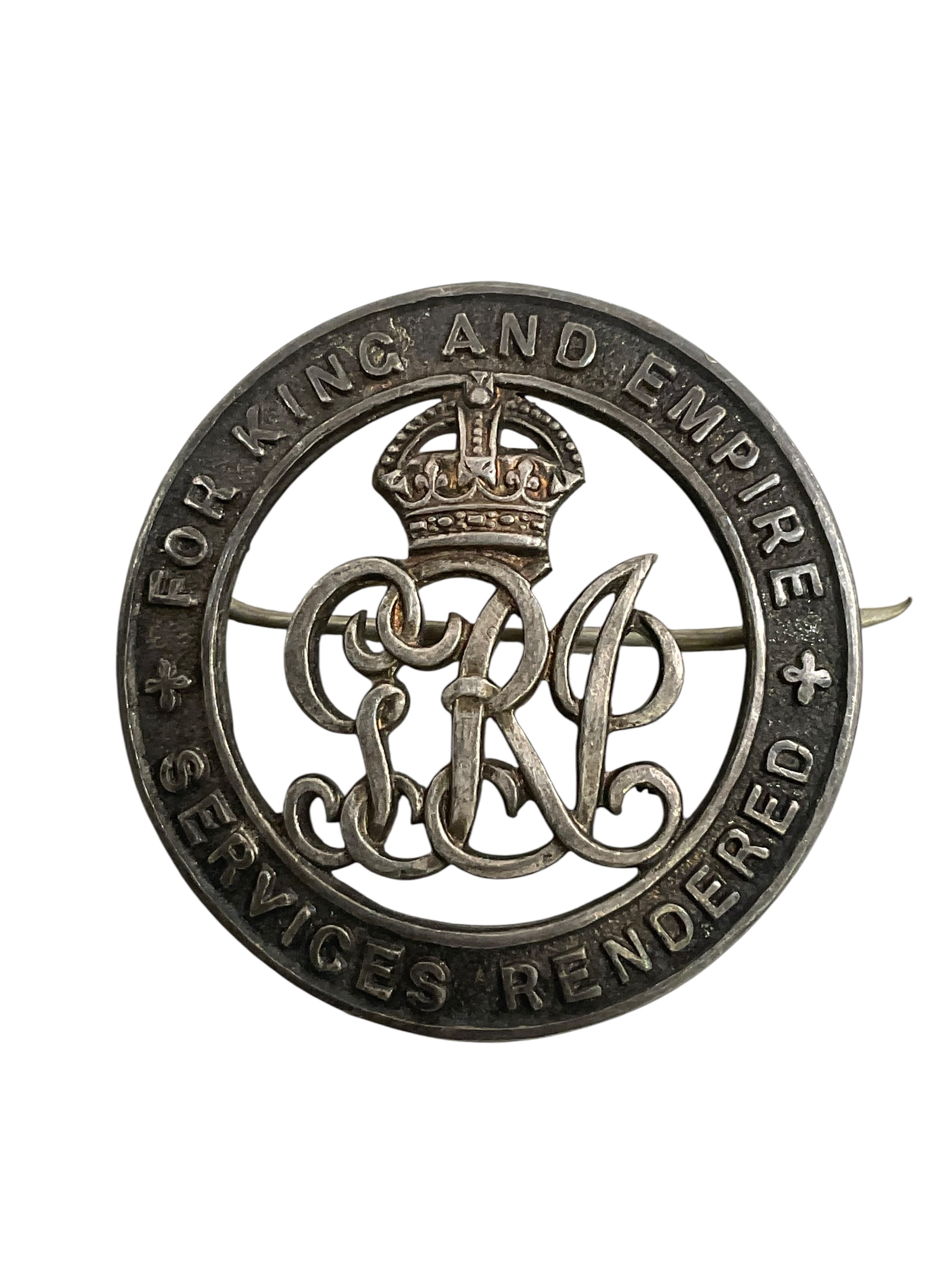 WW1 Canadian CEF For King and Empire Services Rendered Pin WW1 Canadian CEF For King and Empire Services Rendered Pin
