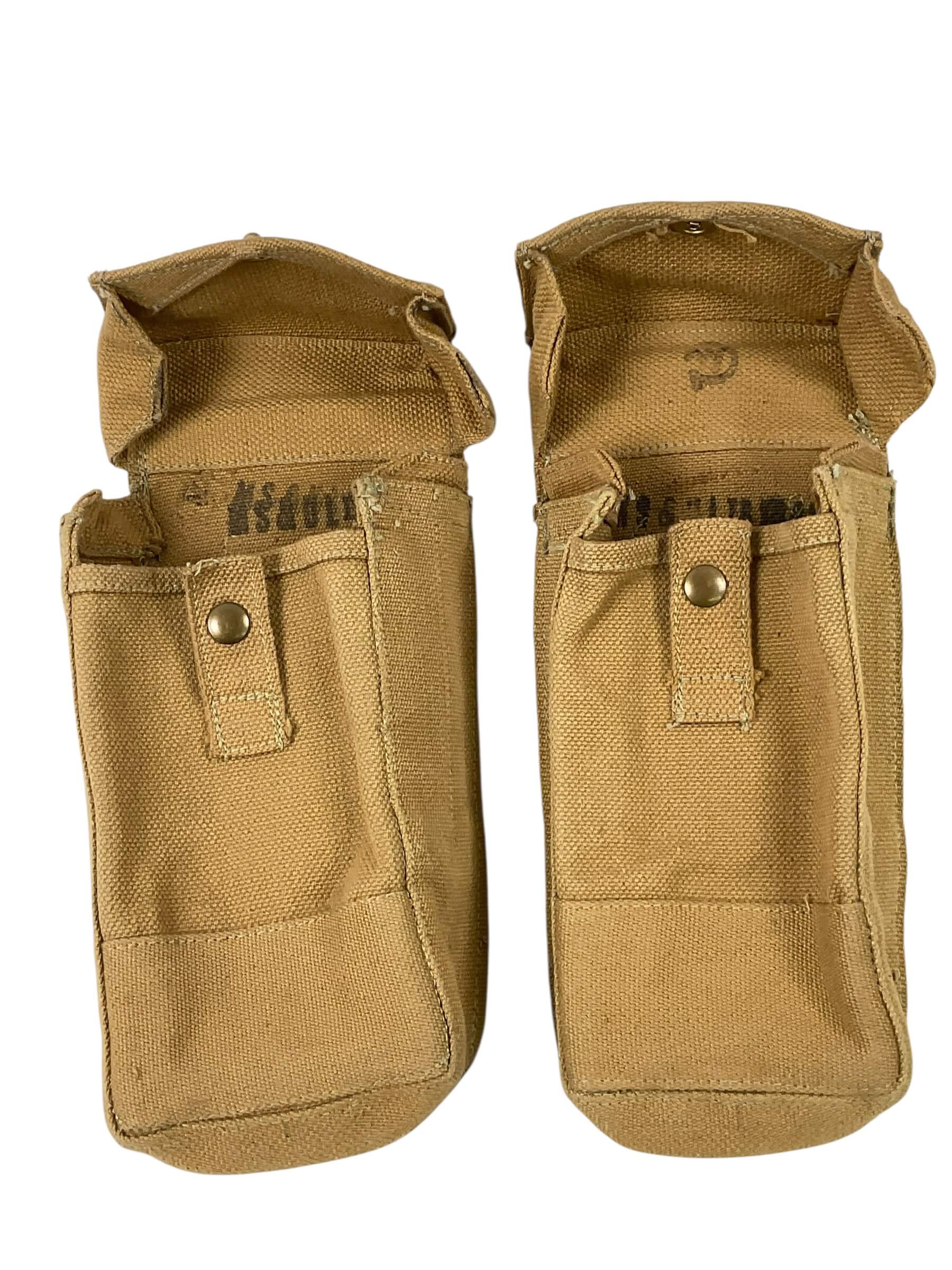 WW2 Canadian Army P37 Small Basic Pouches C Broad Arrowed Pair WW2 Canadian Army P37 Small Basic Pouches C Broad Arrowed Pair
