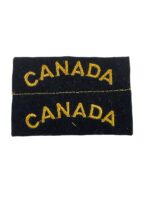 WW2 Canadian Women's Army Corps CWAC CANADA Uncut Shoulder Titles Insignia Pair