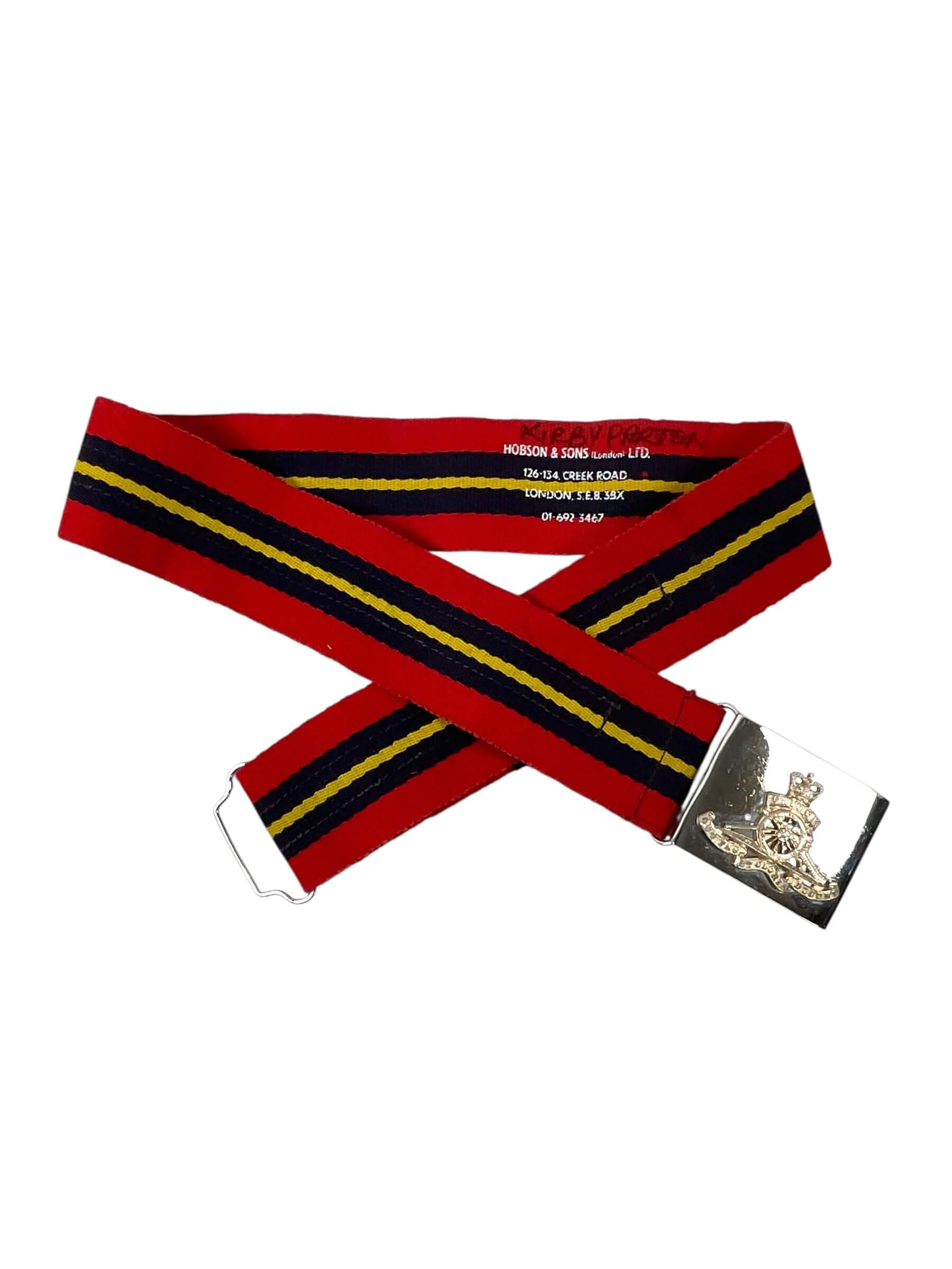 British Royal Artillery Stable Belt with Buckle Maker Hobson and Sons British Royal Artillery Stable Belt with Buckle Maker Hobson and Sons