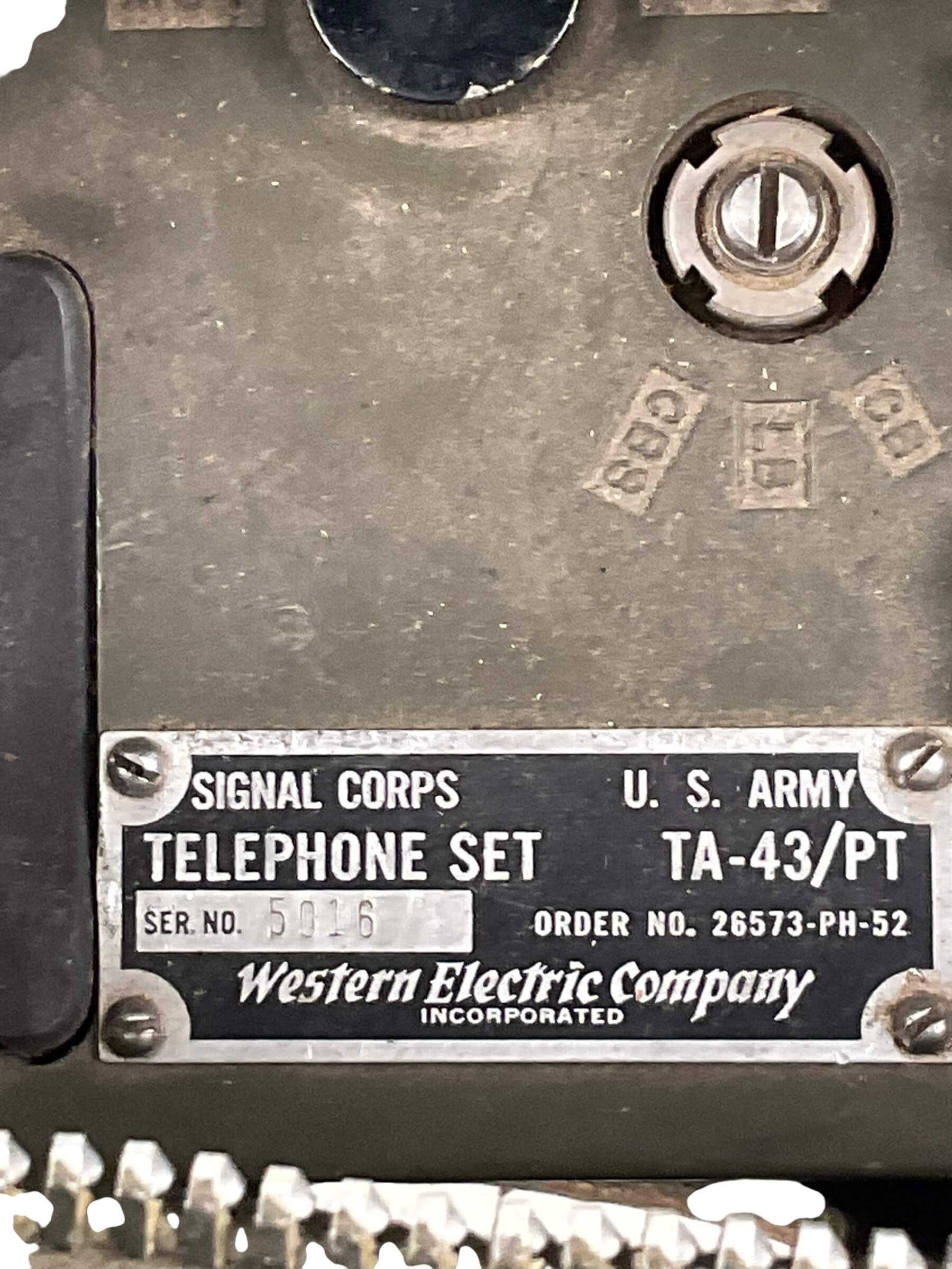 US Army Vietnam TA-43/PT Field Telephone Set In Case US Army Vietnam TA-43/PT Field Telephone Set In Case