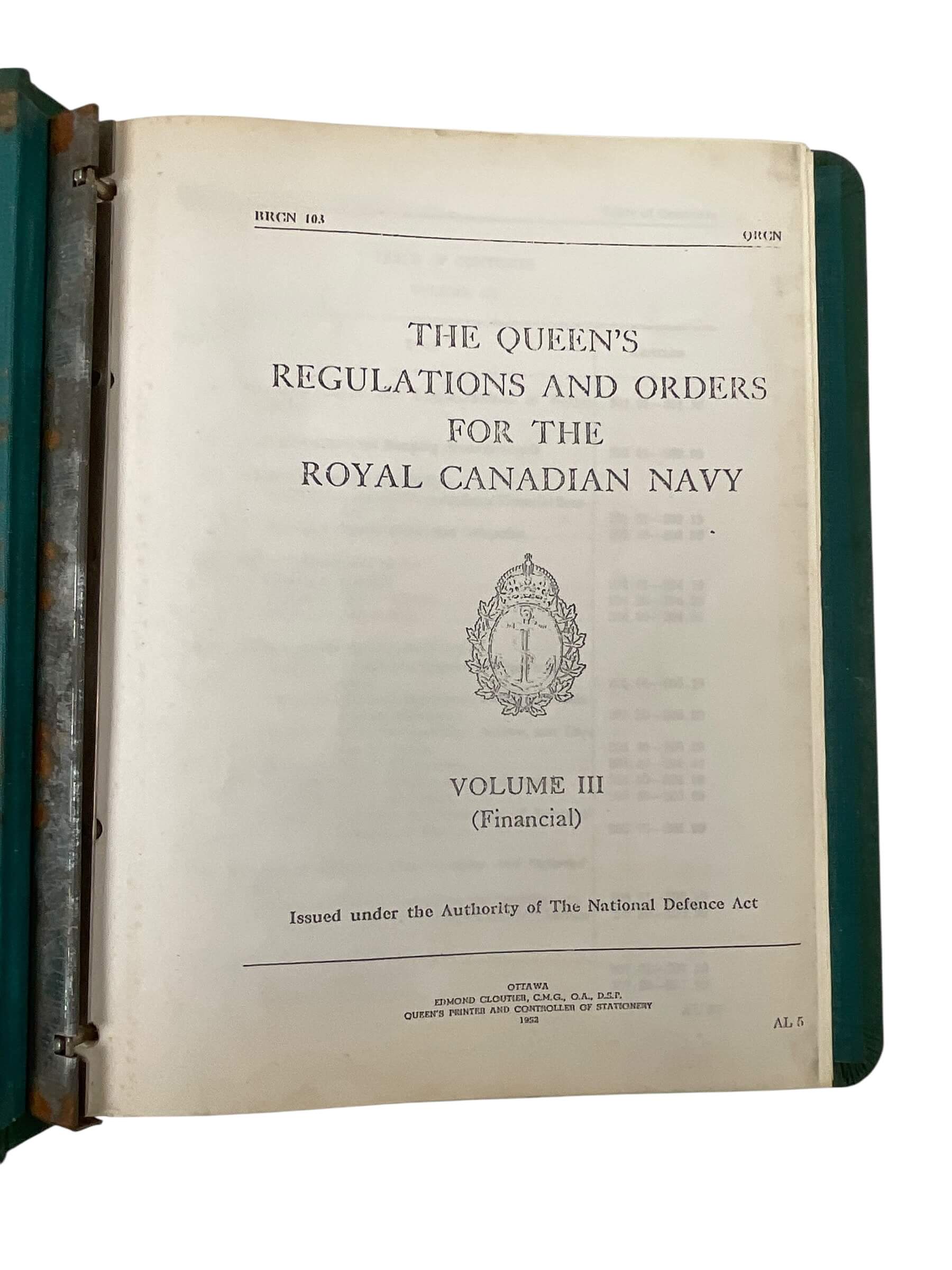 Canadian Korean War The Queen's Regulations And Orders Royal Canadian Navy Vol 3 Used Hardcover Reference Book Canadian Korean War The Queen's Regulations And Orders Royal Canadian Navy Vol 3 Used Hardcover Reference Book