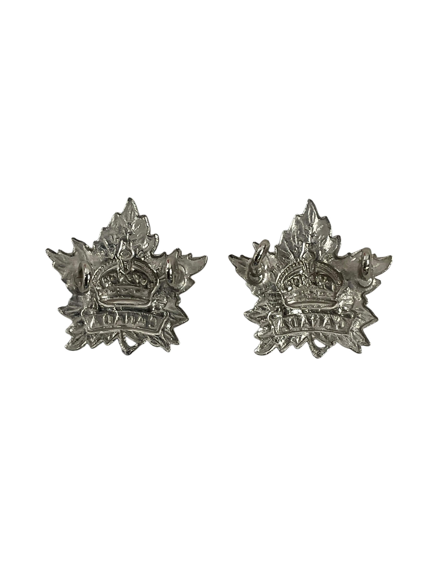 WW2 Canadian General List Collars Insignia Pair Plated WW2 Canadian General List Collars Insignia Pair Plated