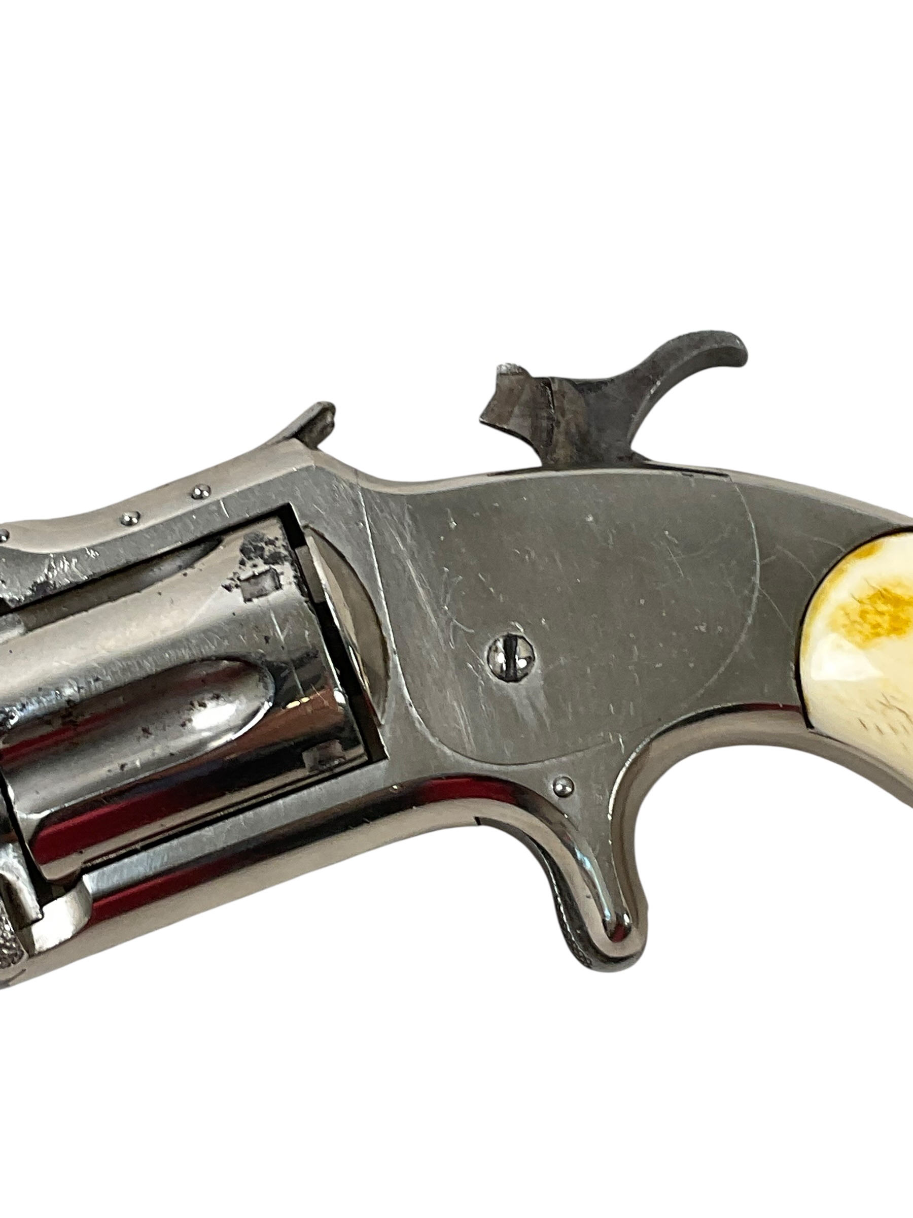 Smith and Wesson 1 1/2 5-Shot Revolver .32 Rimfire Nickeled Ivory Grips 2nd Model ANTIQUE NO PERMIT REQUIRED Smith and Wesson 1 1/2 5-Shot Revolver .32 Rimfire Nickeled Ivory Grips 2nd Model ANTIQUE NO PERMIT REQUIRED