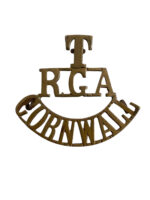 WW1 British BEF Territorial Cornwall Royal Garrison Artillery Shoulder Title Insignia Single