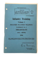 Canadian Infantry Training Vol 1 Fieldcraft All Arms 1954 Used Softcover Reference Book