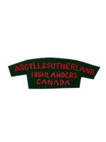 WW2 Canadian Argyll and Sutherland Highlanders Canada British Made Shoulder Title Insignia Single