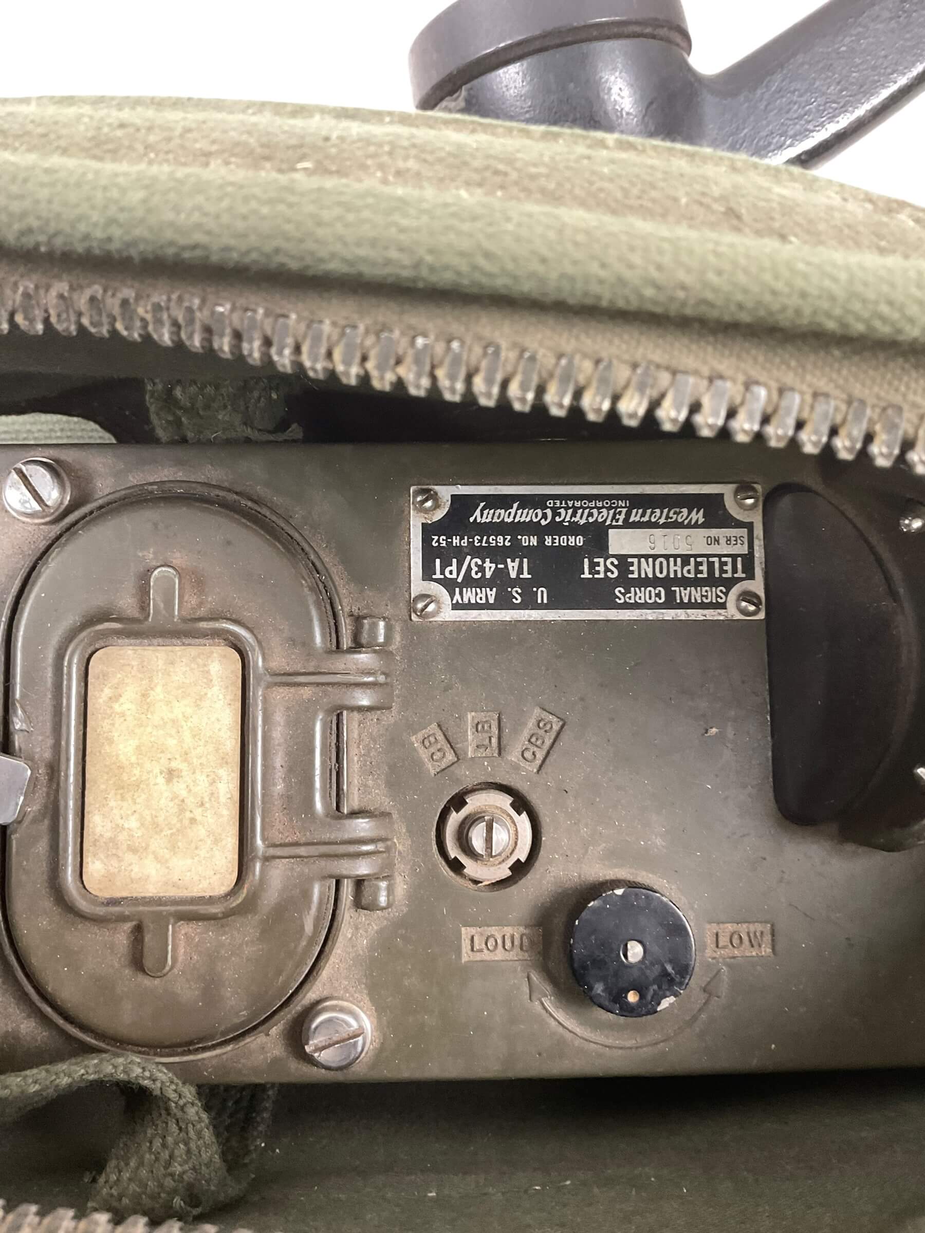 US Army Vietnam TA-312/PT Field Telephone Set In Transit Case US Army Vietnam TA-312/PT Field Telephone Set In Transit Case
