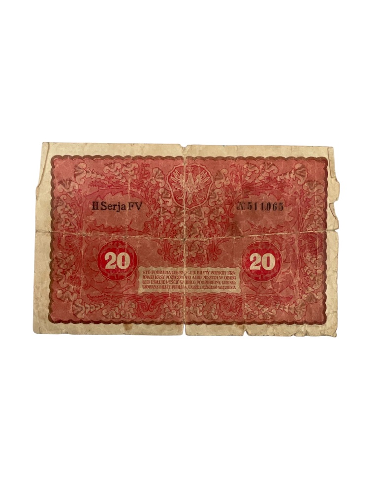 WW1 20 Polish Mark Banknote WW1 20 Polish Mark Banknote