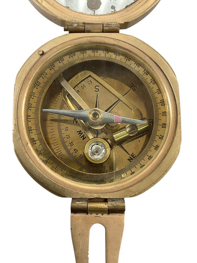 WW2 British Brass Surveyor's Compass Broad Arrowed Dated 1941 WW2 British Brass Surveyor's Compass Broad Arrowed Dated 1941