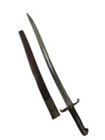 Canadian Militia Schneider Enfield Sergeant's Model Yatagan Sword Bayonet With Broken Scabbard Canadian Militia Schneider Enfield Sergeant's Model Yatagan Sword Bayonet With Broken Scabbard