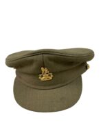 Canadian Army Cadet Services Khaki Peak Cap hat Size 7 1/8 Missing Chin Strap Canadian Army Cadet Services Khaki Peak Cap hat Size 7 1/8 Missing Chin Strap