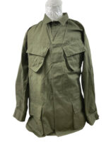 US USMC OG-107 OD Green Ripstop Shirt Dated 1969 Size Medium Long