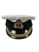 Canadian RCN Navy Officer's Peak Cap Hat Size 7 1/8 Missing Chin Strap Canadian RCN Navy Officer's Peak Cap Hat Size 7 1/8 Missing Chin Strap
