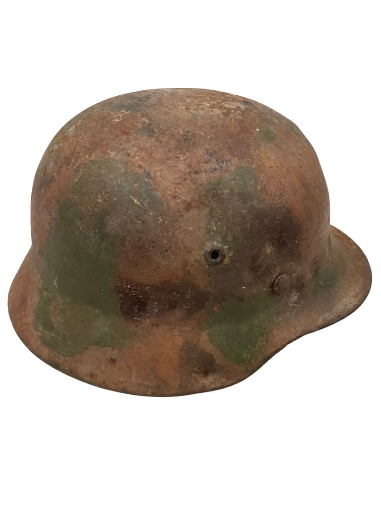 WW2 German M40 Camouflage Steel Helmet Lot No 158 Size 62 WW2 German M40 Camouflage Steel Helmet Lot No 158 Size 62