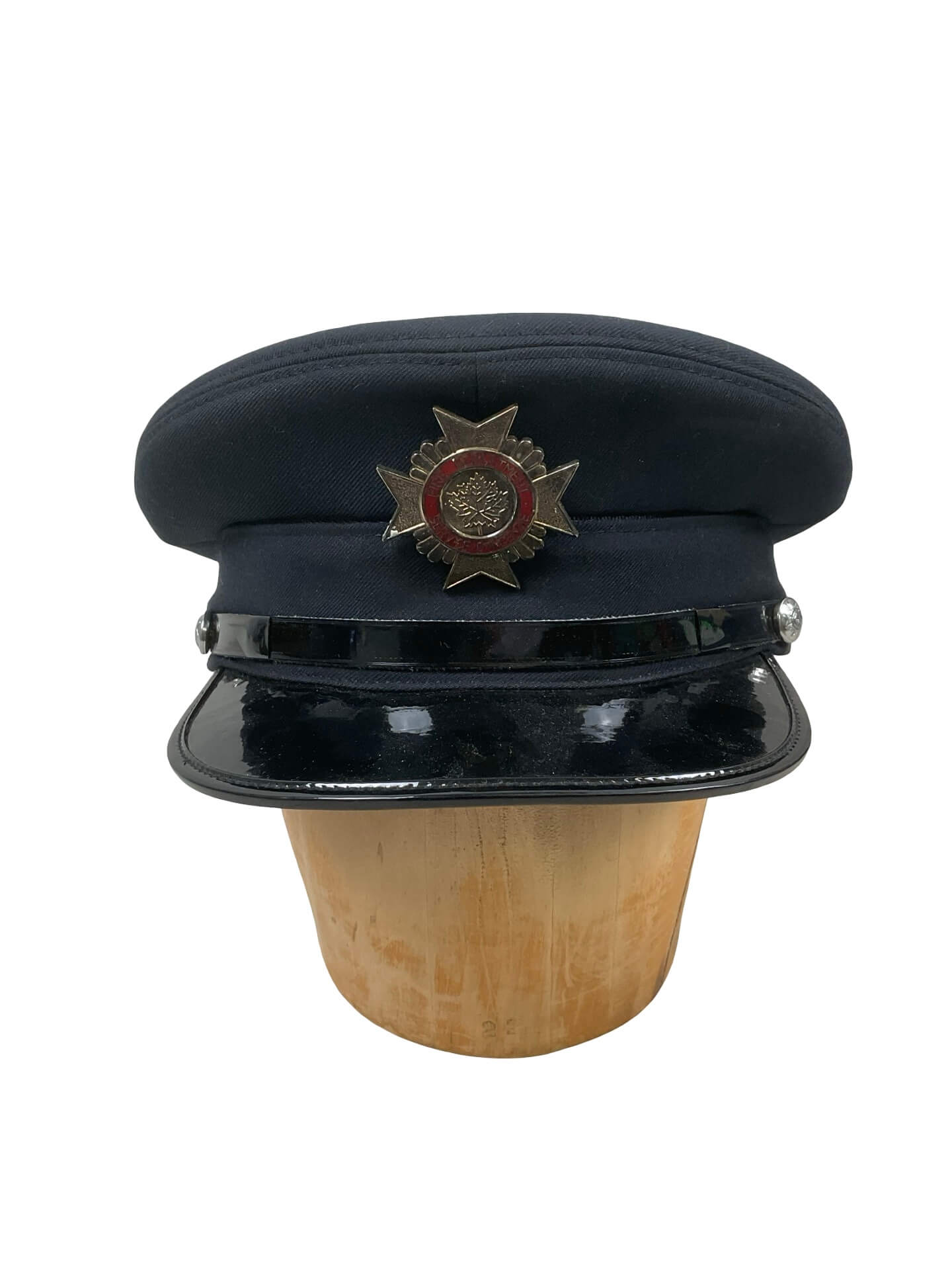 Canadian Fire Department Other Ranks Peak Cap Hat With Badge Size 7 1/2 Canadian Fire Department Other Ranks Peak Cap Hat With Badge Size 7 1/2
