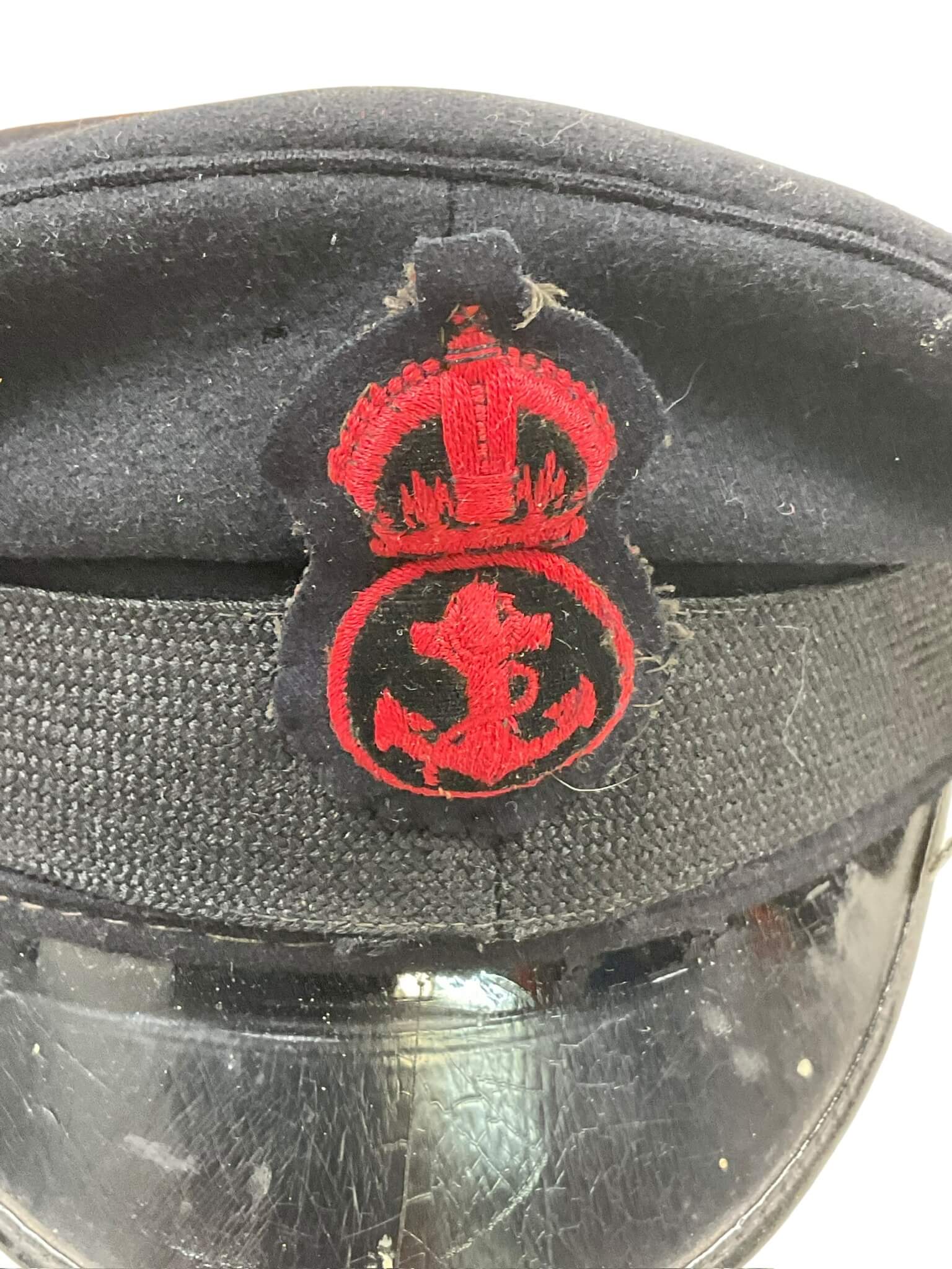 WW2 Canadian RCN Navy Petty Officer Peak Cap Hat With Broken Chin Strap WW2 Canadian RCN Navy Petty Officer Peak Cap Hat With Broken Chin Strap